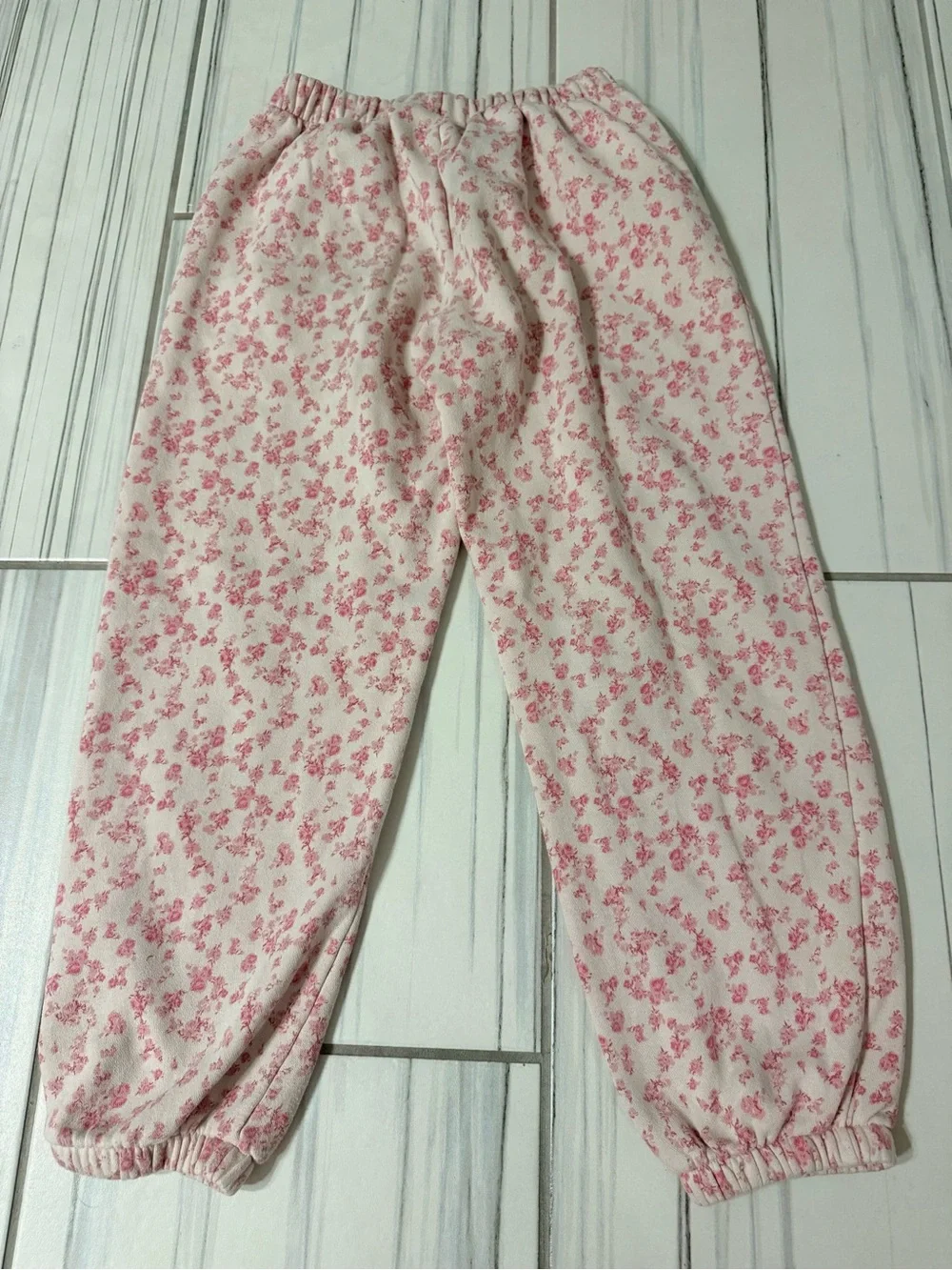 GAP x Love Shack Fancy pink floral hoodie & sweat pants set - kids Medium (8)